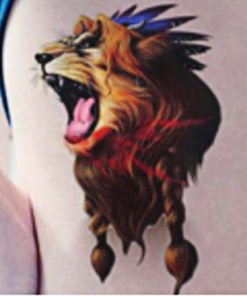 tatuagem temporária leão